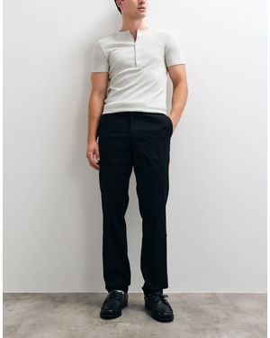 Mango Cotton Rich Tailored Tapered Trouser - Black