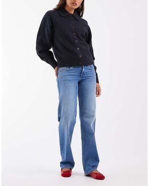 ONLY Maddie Jeans Baggy A Vita Bassa - Blu