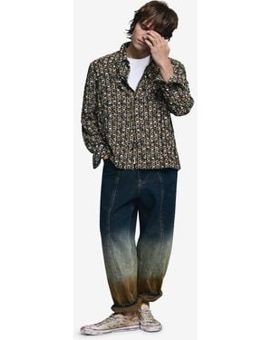 Desigual Camicia Da Uomo Jacquard - Verde