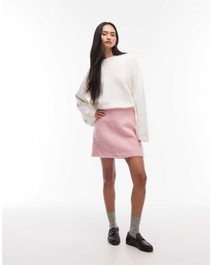 ARKET Wool Hairy Mini Skirt - Pink