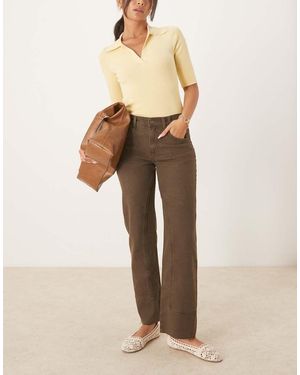 Free People Risk Taker Mid-Rise Straight Leg Jeans - Natural