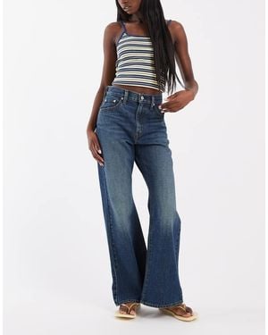 Levi's Jeans Met Wijde Ronde Pijpen En Riempjes - Blauw