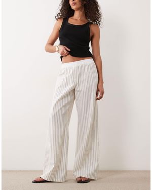 ASOS Boxer Waistband Wide Leg Trouser Co Ord - White