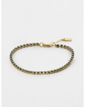 ASOS Waterproof Stainless Steel Cubic Zirconia Stone Cup Chain Bracelet - White