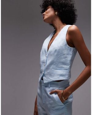 Mango Linen Waistcoat Co-ord - Grey