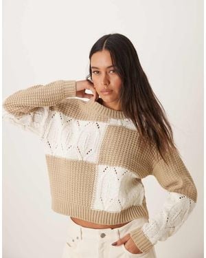 Jdy Mix Structured Jumper - Natural