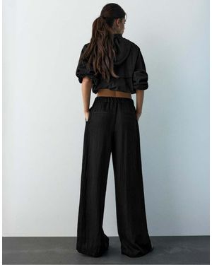 Pull&Bear Darted Smart Trousers - Black