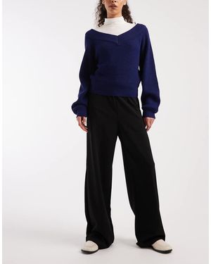 ONLY Wide Leg Tailored Trousers - Blue