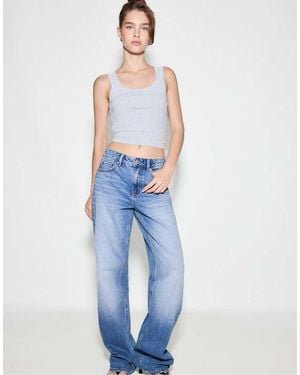 Stradivarius D92 Straight Wide-Leg Jeans - Blue