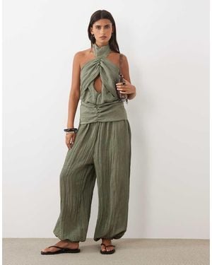 ASOS Crinkle Co-ord Trouser - Green