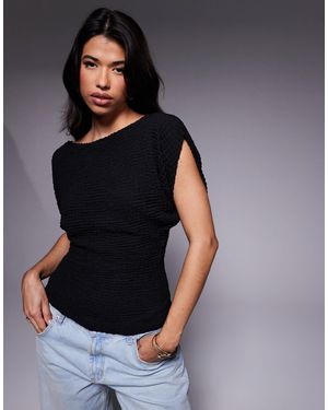 ASOS Bubble Texture Batwing Top - Blue