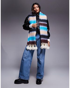 Kiwi & Co Frostbite Brushed Oversized Bobble Scarf - Blue
