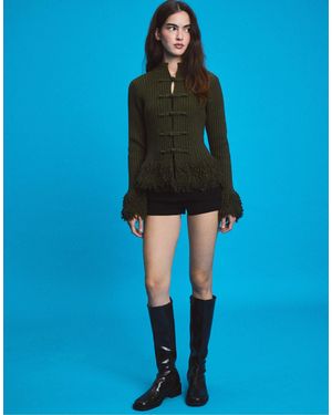 Stradivarius Strickjacke mit fransen - Blau