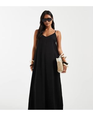 Only Petite Vestito Lungo Con Spalline Sottili - Nero