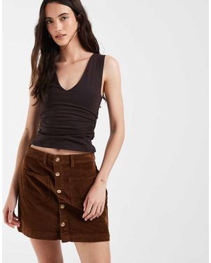 ONLY High Waist Cord Skirt - Brown
