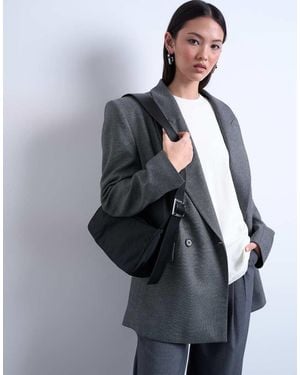 TOPSHOP Bandolera Negra Con Correa En Contraste De Nailon Kylie De - Gris