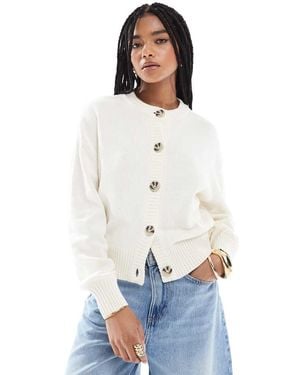 Pimkie Fijngebreid Vest Met Knoopsluiting - Wit