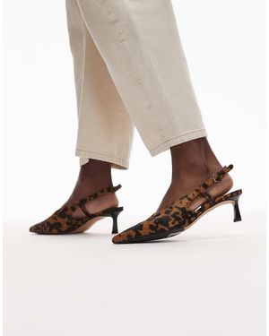 & Other Stories Zapatos Destalonados De Tacón Con Estampado De Vaca Y Puntera Fina De -Neutro