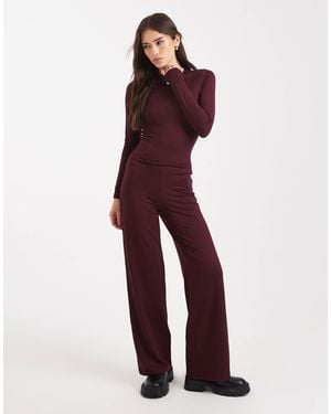 Miss Selfridge Sculpted Wide Leg Pants - Purple