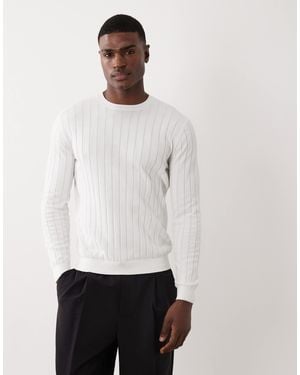 Mango – langärmliger, gerippter pullover aus feinstrick - Weiß
