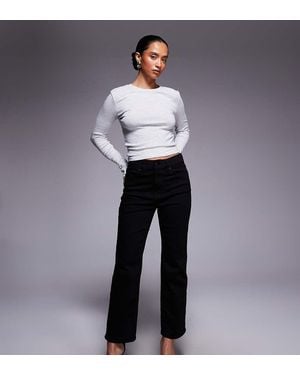 GOOD AMERICAN Petite Never Fades Straight Jeans - Grey