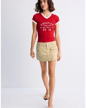 Stradivarius Skort Cargo - Rosso