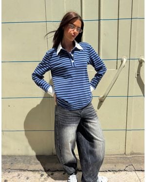 Labelrail X Barbara Ines Striped Rugby Top - Blue