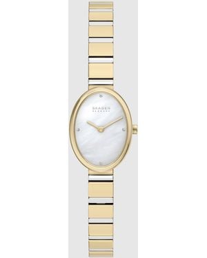 Skagen Anita ovale zweizeiger-uhr aus zweifarbigem edelstahl - Mettallic