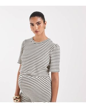 Vero Moda Jersey Crochet Short Sleeve Boxy T-shirt Co-ord - White