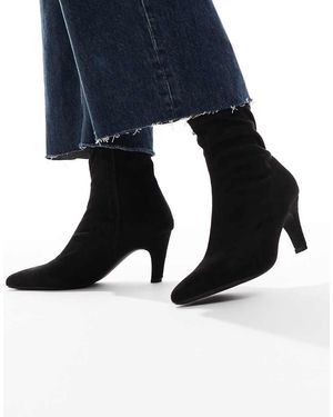 SEQWL Botas Negras De Estilo Calcetín Y Tacón Bajo De Antelina Starburst De -Negro - Azul