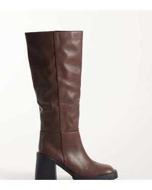 Raid Wide Fit Carnie Block Heel Knee Boots - Brown