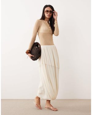 ARKET Drapey Fluid Maxi Skirt - Natural