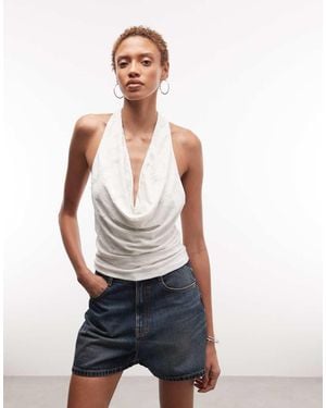 Weekday Drape Halter Top - White