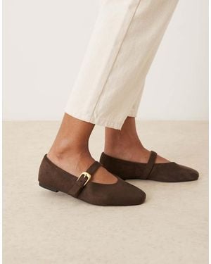 ASOS Leah Mary Jane Ballets - Natural