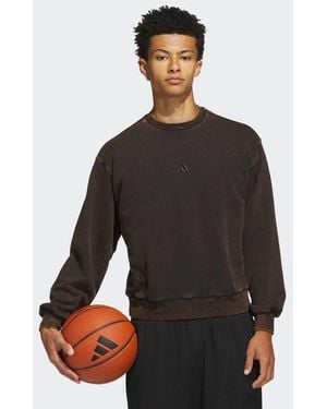 adidas Originals Adidas Washed Fleece Crewneck Sweatshirt - Grey