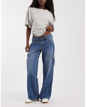 Hollister Low Rise Cargo Jeans - Blue