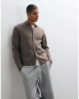 ASOS Relaxed Compact Knit Over Shirt - Grey