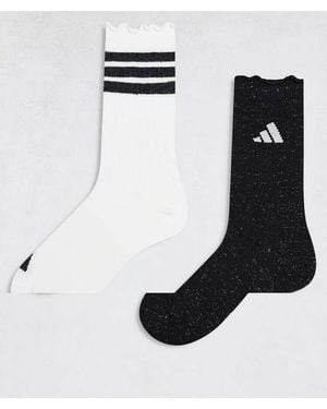 adidas Originals Adidas Training Crew Socks With Frill - Black