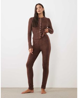 ASOS Lounge Mix & Match Lichtgewicht Fleece Legging - Naturel