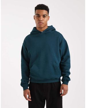 Cotton On Felpa Ottanio Intenso Squadrata Con Cappuccio - Blu