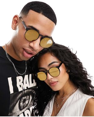 Spitfire Post Punk Round Sunglasses - Black