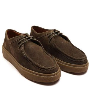 OFF THE HOOK 'Els' Suede Leather Casual Lace-Up Boat Shoes - Brown