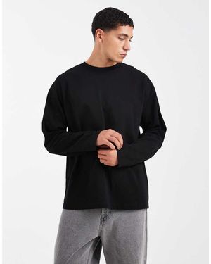 ASOS Heavyweight Oversized Long Sleeve T-shirt - Black