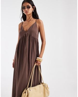 ONLY V-neck Maxi Dress - Brown