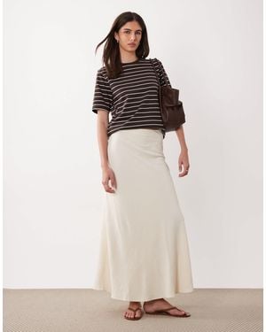 Jdy A-line Satin Maxi Skirt - White