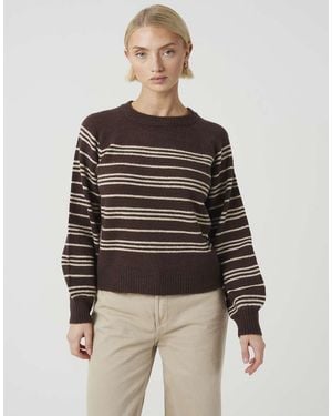 Brave Soul Raglan Sleeve Stripe Jumper - Black