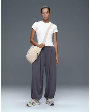 Oysho Comfortlux High-waisted Pleated joggers - Grey
