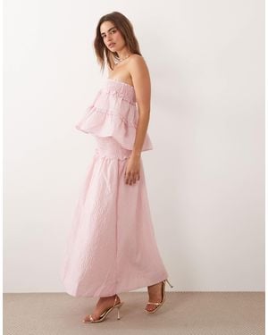 Sister Jane Prim Organza Shirred Waist Maxi Skirt Co-Ord - Pink