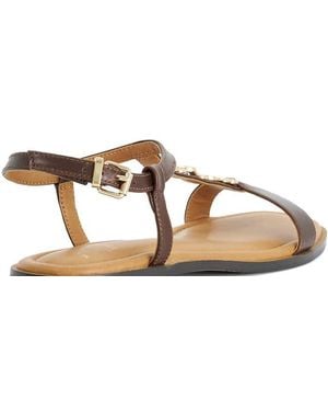 Dune Wide Fit Wf Lollipops Ankle Strap Sandal - Brown