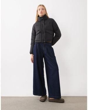 New Look Kurzer stehkragen-steppmantel - Blau